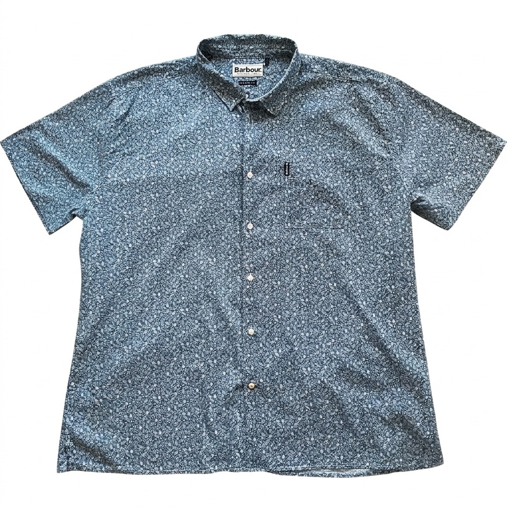 Barbour Floral Short Sleeve Summer Casual Shirt Beach Cottage - Picture 2 of 9